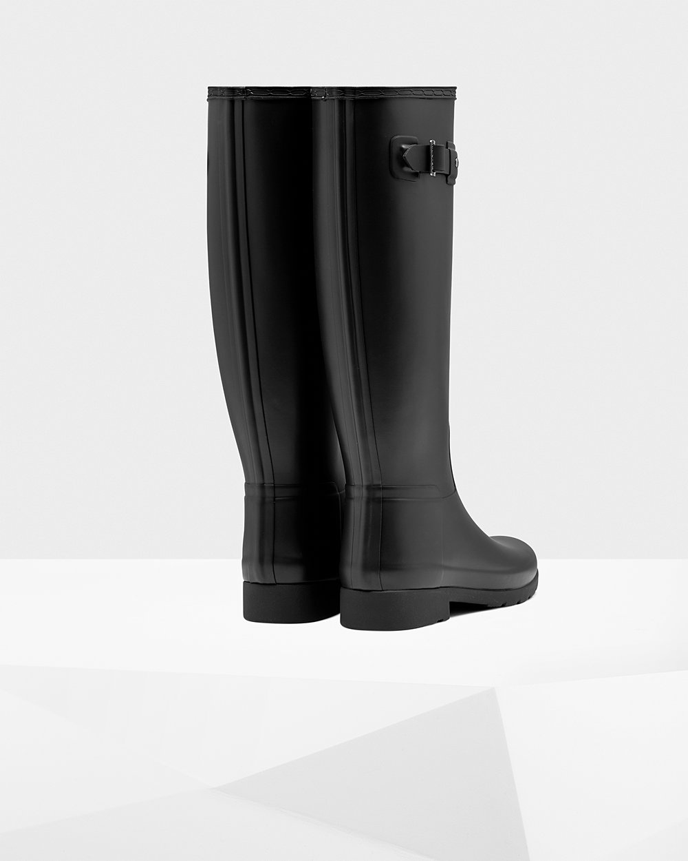 Women Hunter Refined Slim Fit | Tall Rain Boots Black | NZ-81643-PBRG